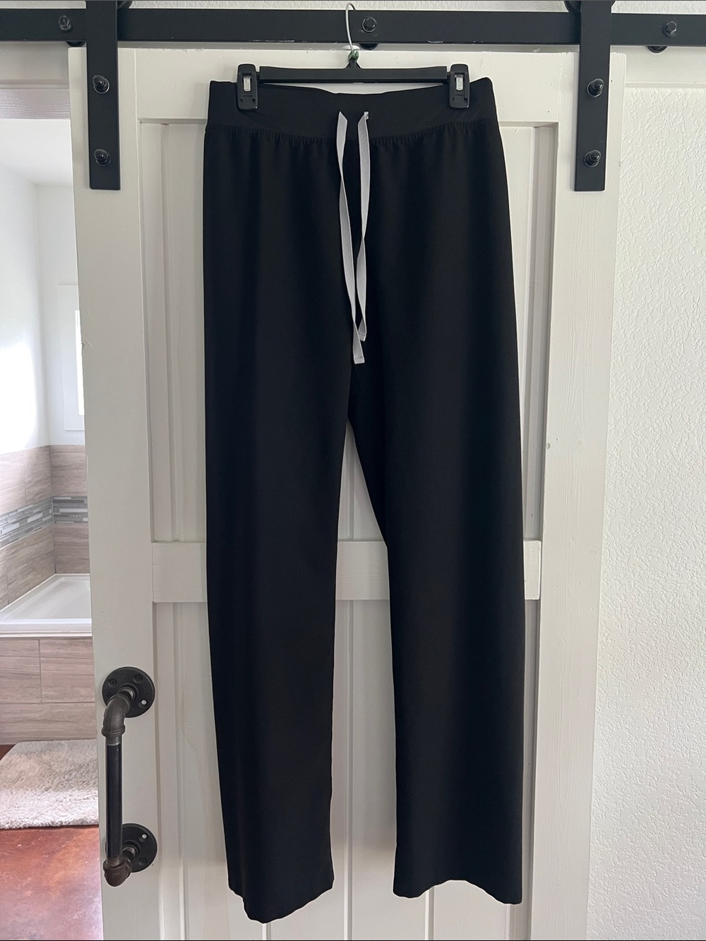 Figs Black Jogger Pants with White Drawstring
